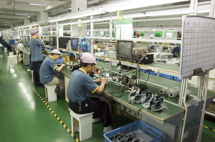 Production floor of a surveillance camera factory, Shenzen, China
