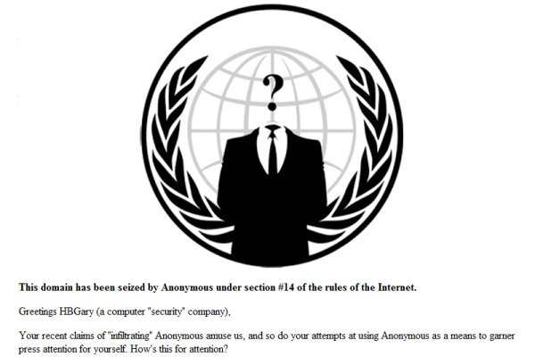 HBGary website hacked by Anonymous