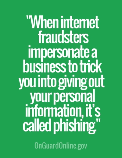 When internet fraudsters impersonate a business to trick you into giving out your personal information, it’s called phishing.